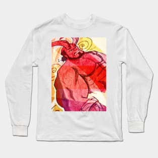 Art of hellboy painting comic Long Sleeve T-Shirt